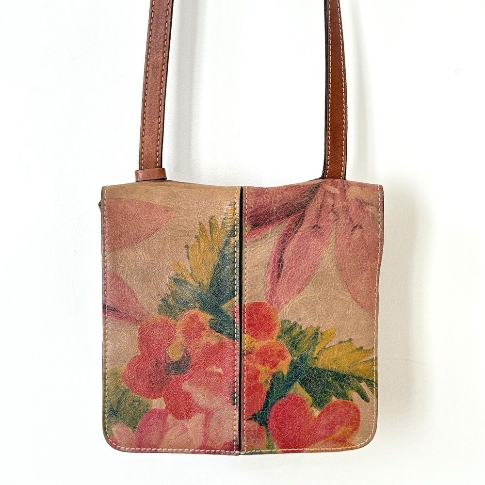 Patricia Nash Granada Floral Leather Crossbody Bag Boho Multicolor - Picture 3 of 13